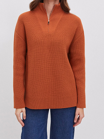 Джемпер из шерсти мериноса с воротом на молнии JWA-075