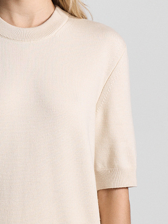 Джемпер из шерсти мериноса и вискозы с коротким рукавом JWV-107