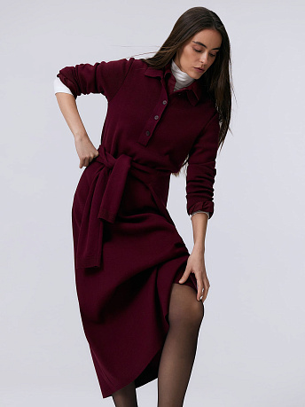 Платье-поло из хлопка и вискозы PVC-079