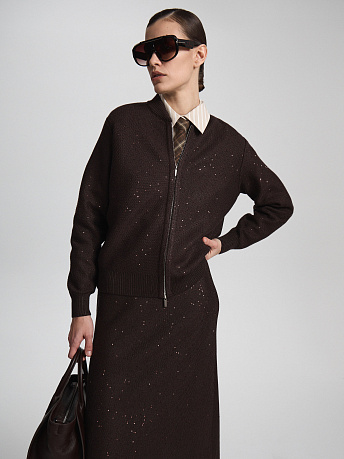 Бомбер из хлопка с пайетками KbVCPb-076