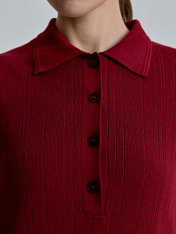 Платье-поло с коротким рукавом из хлопка и вискозы PVC-083