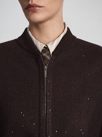 Бомбер из хлопка с пайетками KbVCPb-076