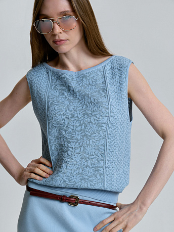 Топ с ажурным орнаментом и люрексом JC-144