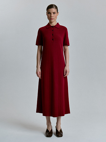 Платье-поло с коротким рукавом из хлопка и вискозы PVC-083