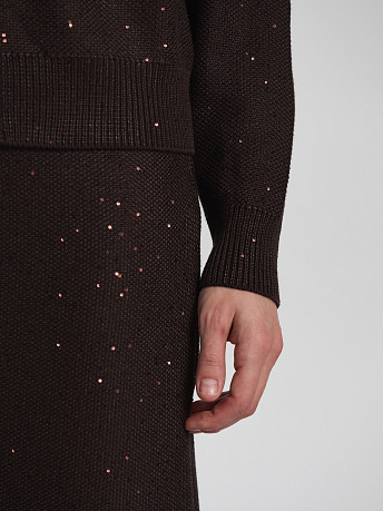 Бомбер из хлопка с пайетками KbVCPb-076