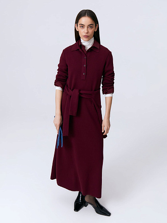 Платье-поло из хлопка и вискозы PVC-079