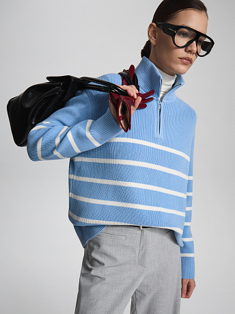 Джемпер с воротом на молнии JVC-001