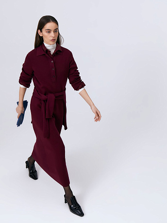 Платье-поло из хлопка и вискозы PVC-079