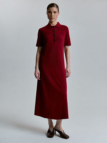 Платье-поло с коротким рукавом из хлопка и вискозы PVC-083